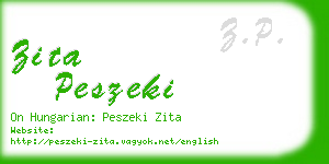 zita peszeki business card